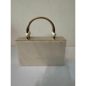 ZARA BOX CLUTCH PEARLESCENT HARDCASE  NWOT rare find